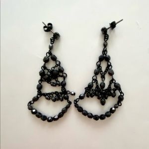 POSHER CHEAP😋 NWOT AGATHA UNWORN BLACK JET CHANDELIER EARRINGS